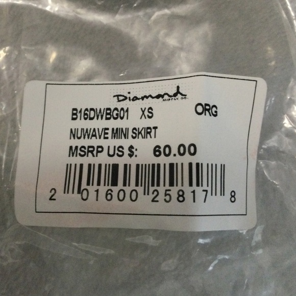 Diamond Supply Co Nuwave Mini Skater Orange Skirt Size XS - Picture 6 of 6